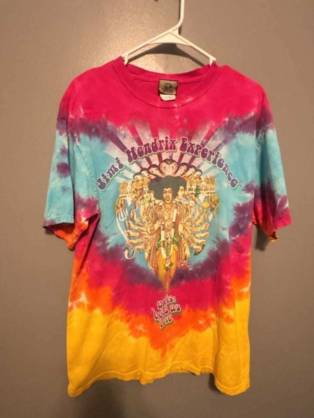 Liquid Blue Jimi Hendrix Axis Bold As Love Size Large Tie-Dye T-Shirt